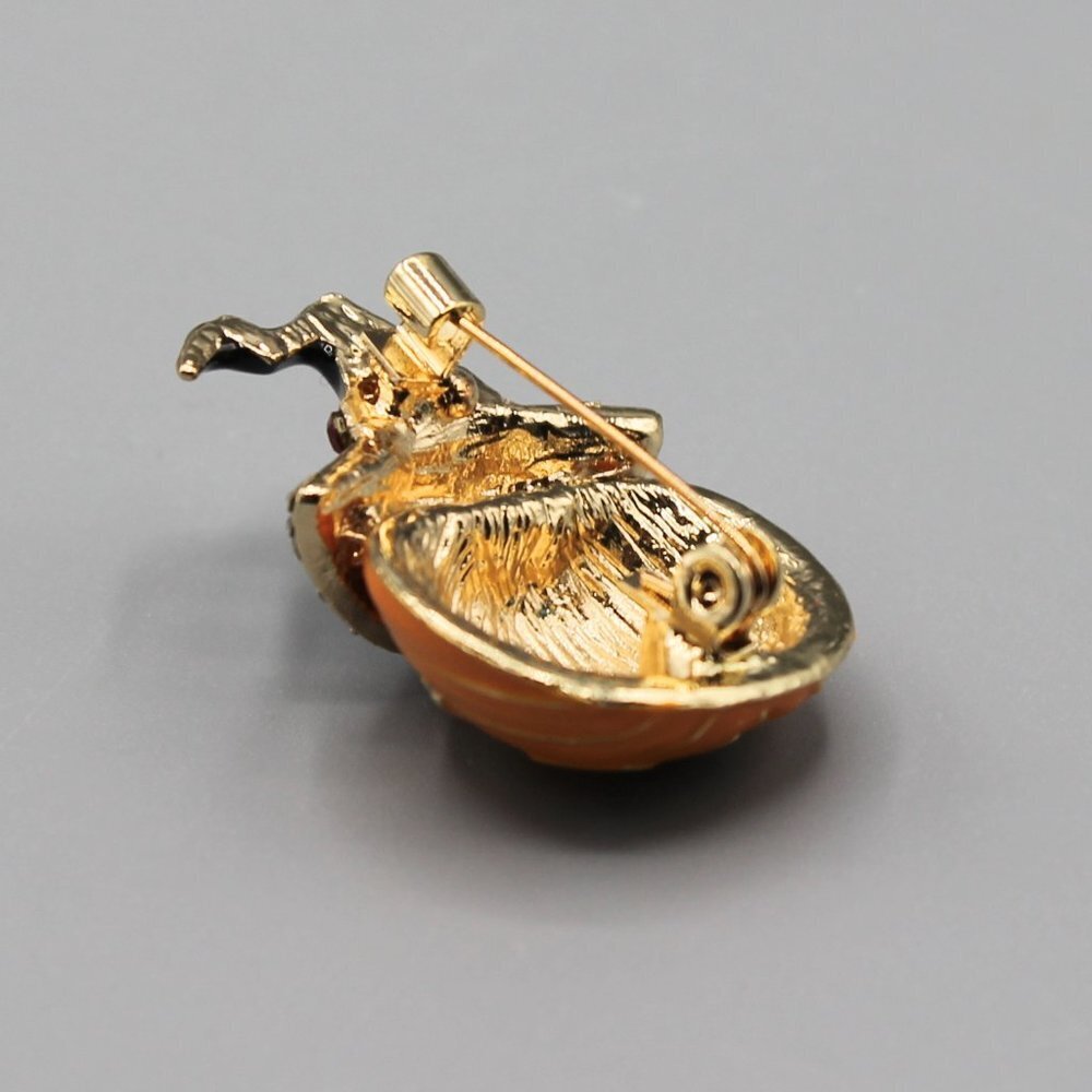 Pumpkin Halloween pin brooch jewelry orange black brand new fashion gold tone - Picture 11 of 11
